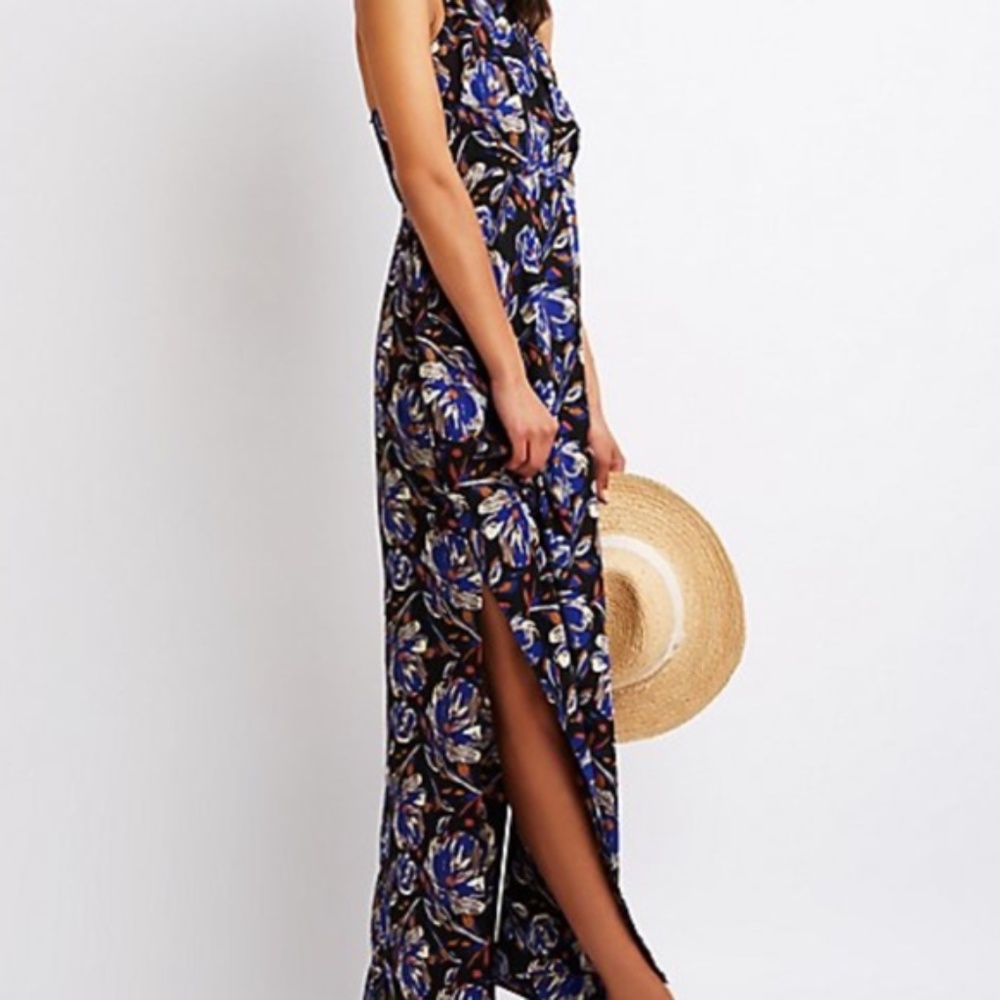Floral Mock Neck Maxi Dress